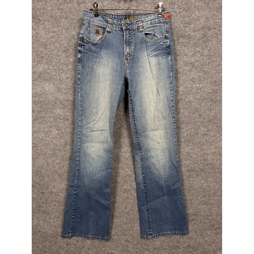 WORN by Melissa Matsui Womens 8 Bootcut Jeans Blue Washed Cotton Blend Mid‎ Rise